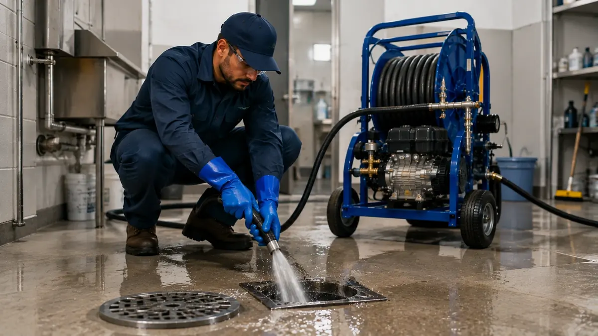 Floor Drain Hydro Jet Cleaning in Reedley