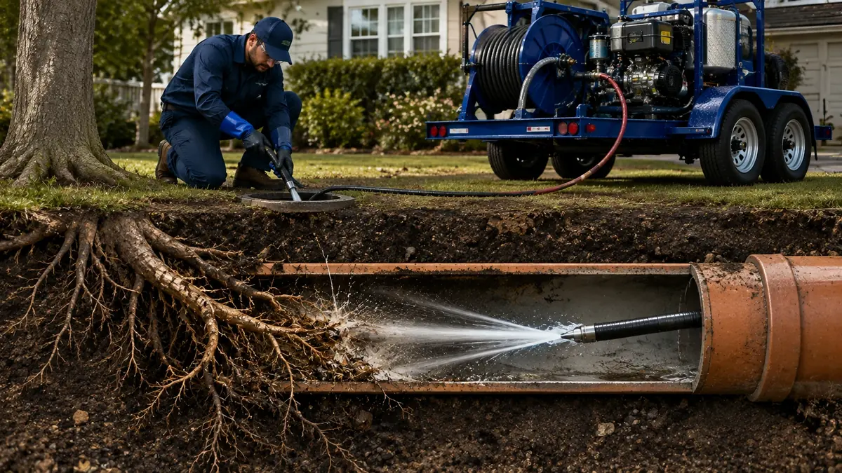 Tree Root Removal with Hydro Jetting in Reedley